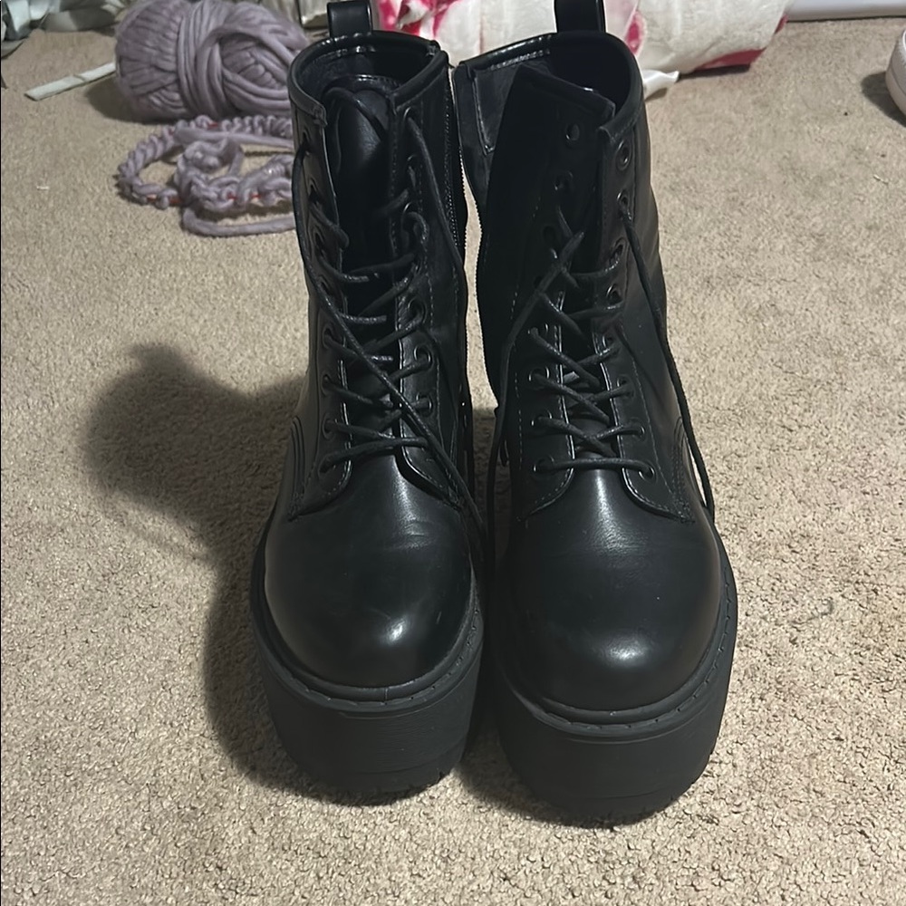 Steve Madden Betty Black Combat Boots